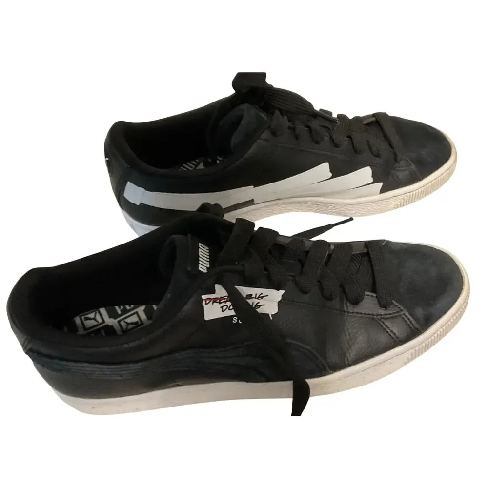 PUMA Men's Black Suede THE BEGINNING IS HERE Sneakers 385507 SZ 9.5 US‎ Athletic